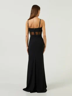 Abendkleid aus Crêpe Schwarz