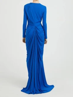 Abendkleid mit Cut-Out Blau