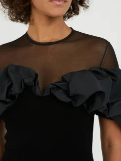 Abendkleid mit Rüschen Schwarz