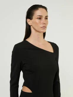 Abendkleid mit seitlichen Schlitz Schwarz